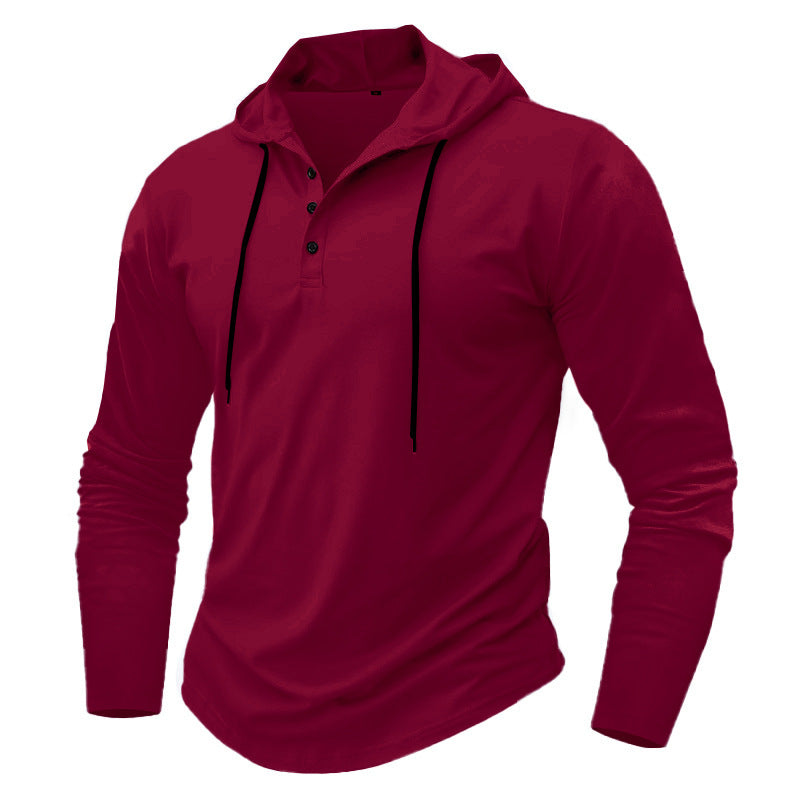 Sports Fitness Hooded Long Sleeve Top Men