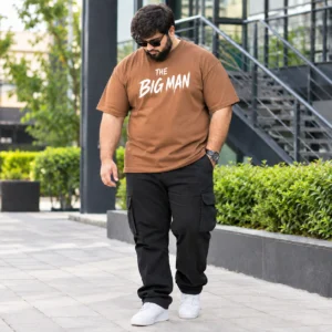Men 3XL Brown Graphic Casual T-Shirt