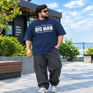 3XL Dark Blue Relaxed Fit Trendy Streetwear Tee