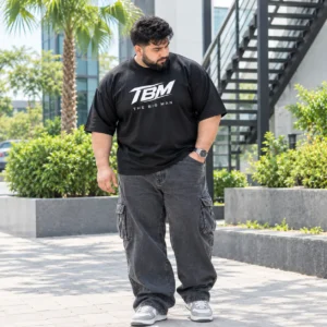 3XL Black Relaxed Fit Trendy Streetwear Tee